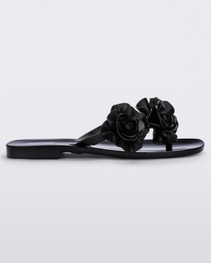 Melissa Harmomic Squared Garden Flip Flops Kadın Siyah Türkiye | 50268PZNW