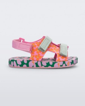 Mini Melissa Ping Pong Sandalet Bebek Pink/Green Türkiye | 49765CTRU