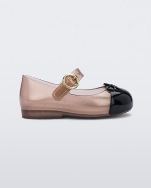 Mini Melissa Sweet Love Cap Burunlu Flats Bebek Clear Rose/Black Türkiye | 51892KEWB