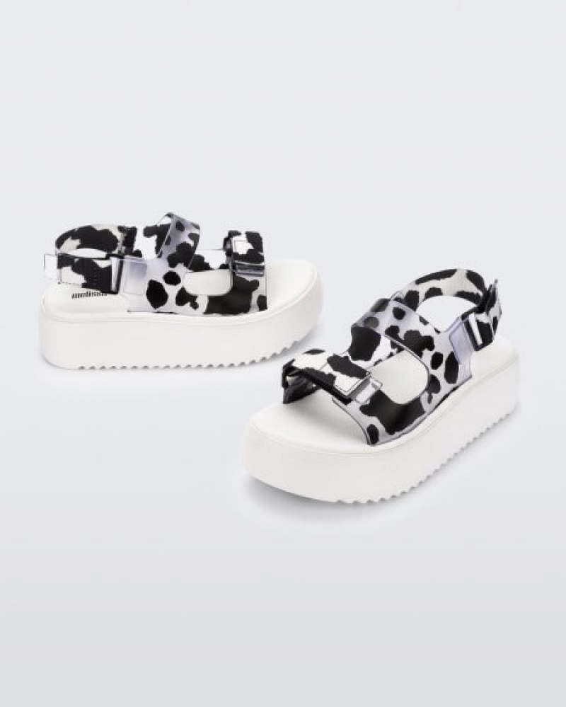 Melissa Brave Papete Platform Platforms Kadın White/Glass/Black Türkiye | 63712BIPE