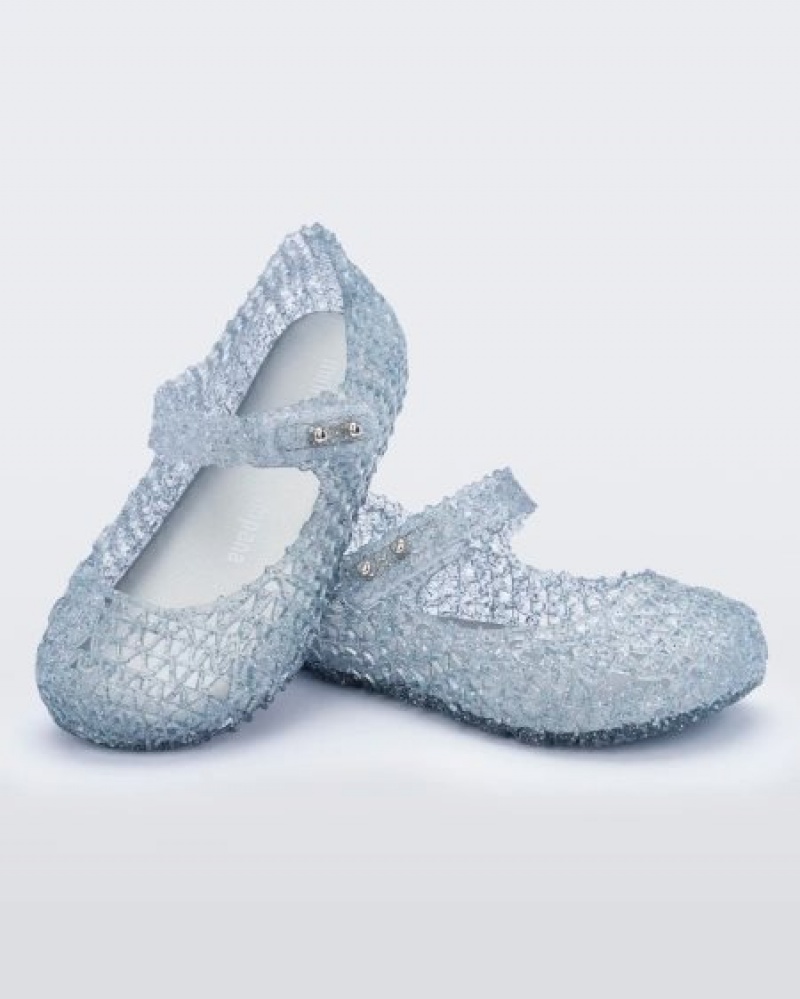 Mini Melissa Campana Flats Bebek Glitter Clear Türkiye | 62935KPHB