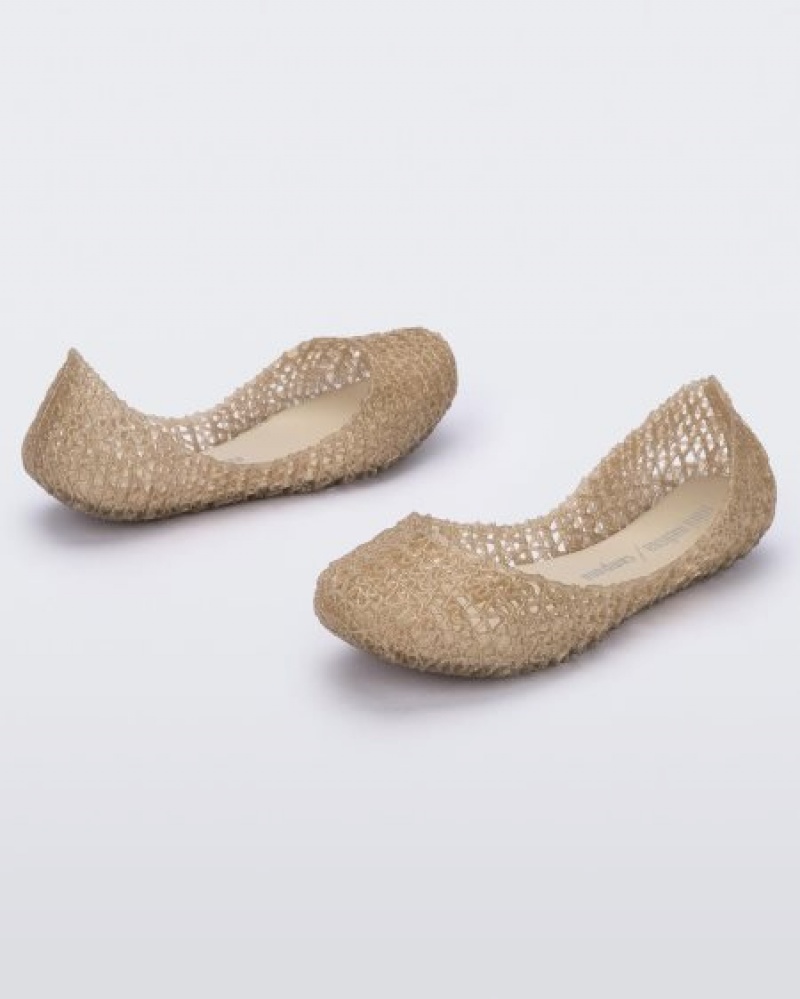 Mini Melissa Campana Flats Çocuk Beige/Glitter Mix Türkiye | 08914QELM