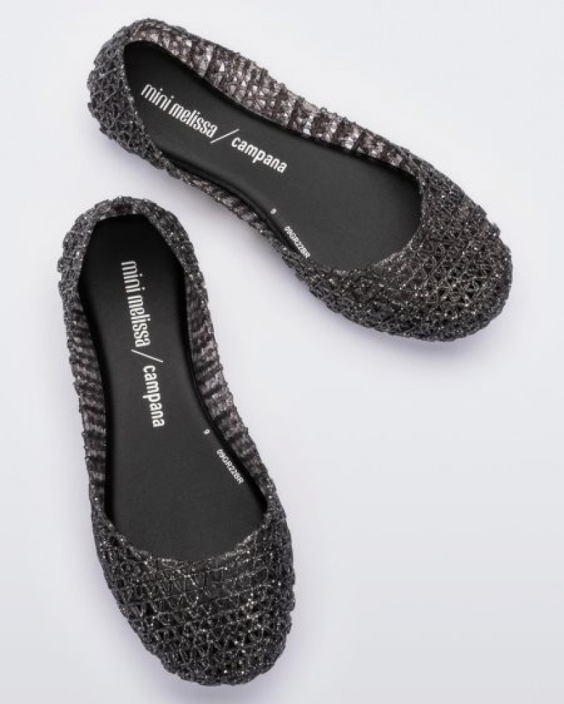 Mini Melissa Campana Flats Çocuk Siyah Türkiye | 23605WRHD