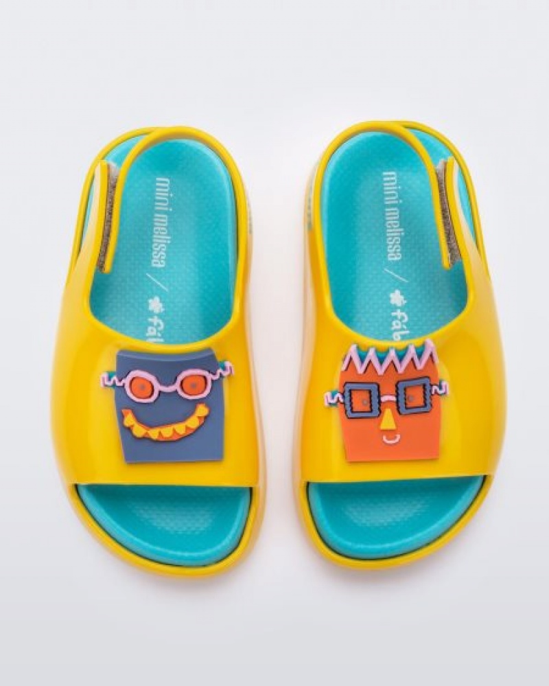 Mini Melissa Cloud Sandalet Bebek Yellow/Blue Türkiye | 58349JTOE