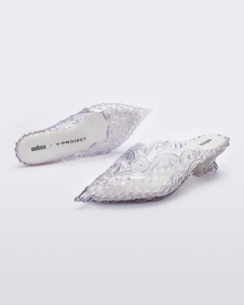 Melissa Court Shoe Mule Ayakkabı Kadın Clear/White Türkiye | 17346DEJM