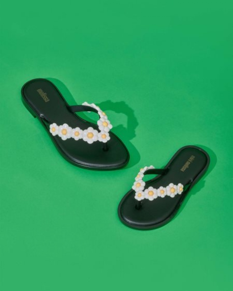 Mini Melissa Flip Flop Spring Flip Flops Çocuk Black/White Türkiye | 49783ZDVP