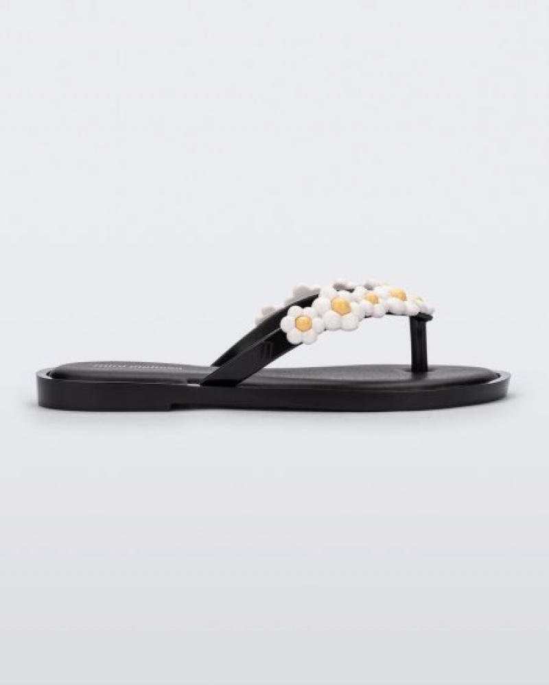 Mini Melissa Flip Flop Spring Flip Flops Çocuk Black/White Türkiye | 49783ZDVP