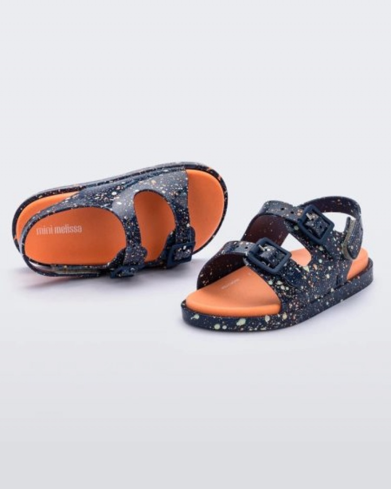 Mini Melissa Geniş Sandal Sandalet Bebek Blue/Orange Türkiye | 91437LSEF