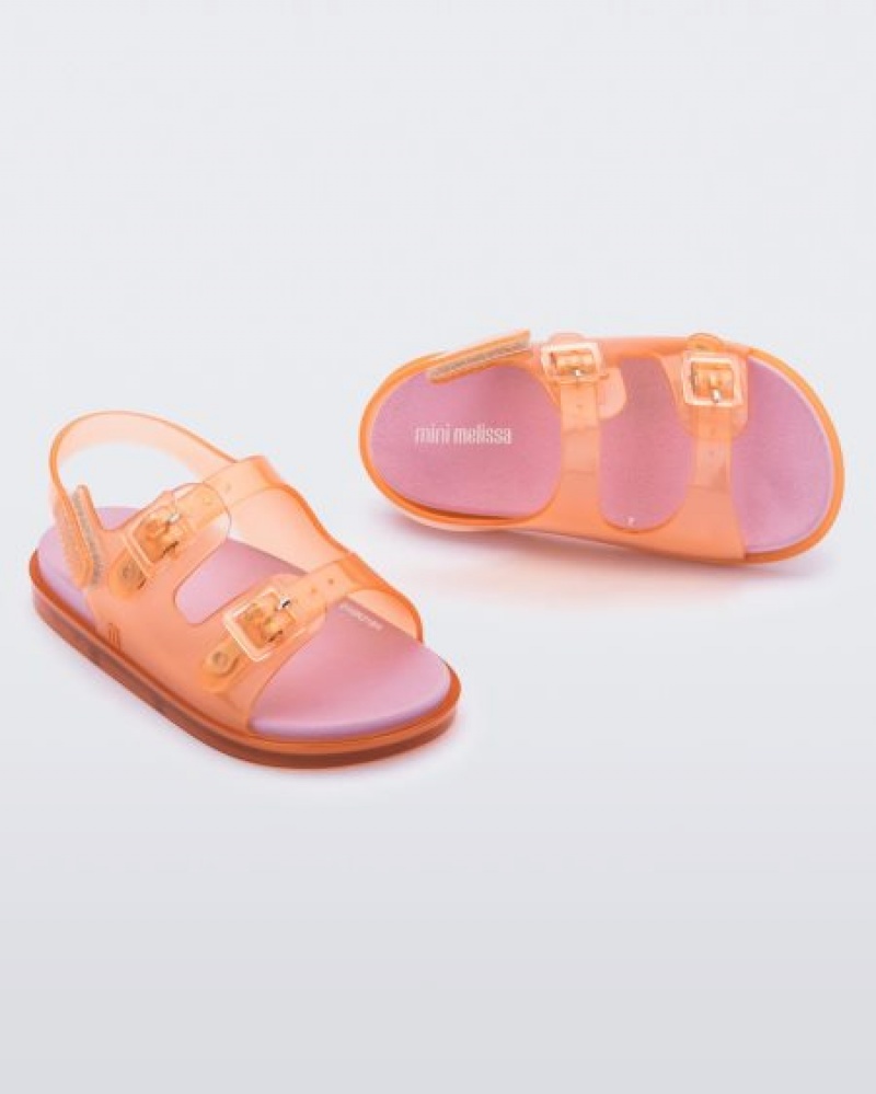 Mini Melissa Geniş Sandal Sandalet Bebek Orange/Pink Türkiye | 38104JVBU