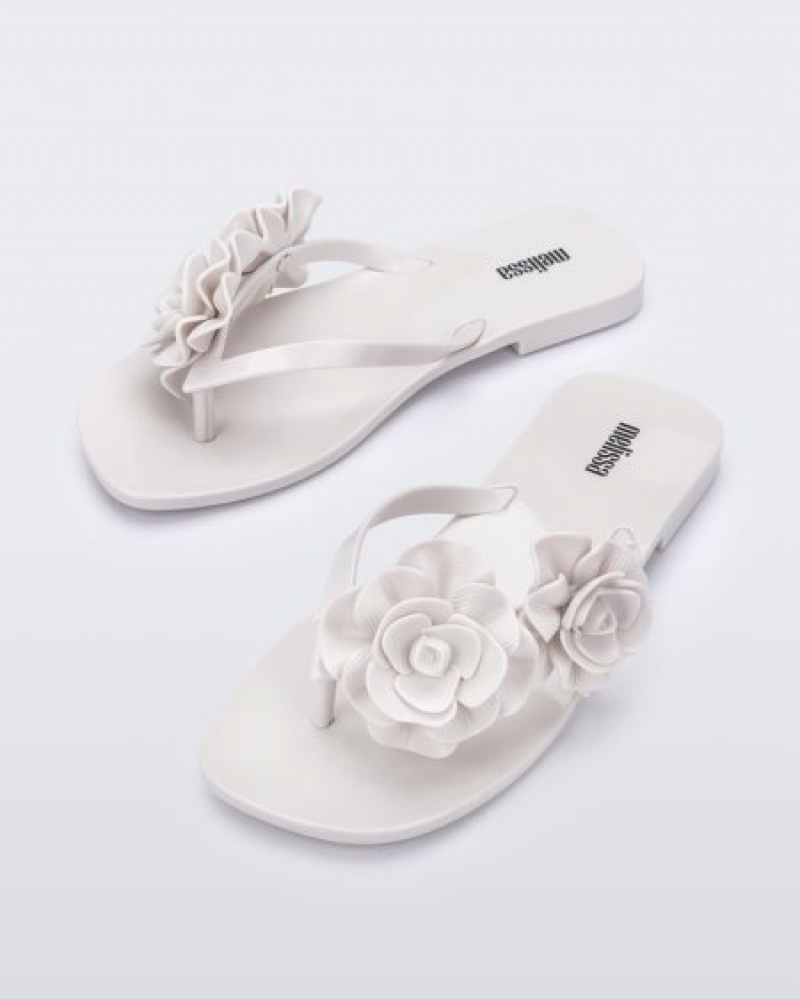 Melissa Harmomic Squared Garden Flip Flops Kadın Beyaz Türkiye | 06173LQSB