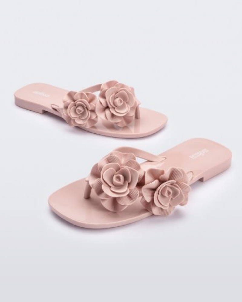 Melissa Harmomic Squared Garden Flip Flops Kadın Açık Pembe Türkiye | 16985NMUQ