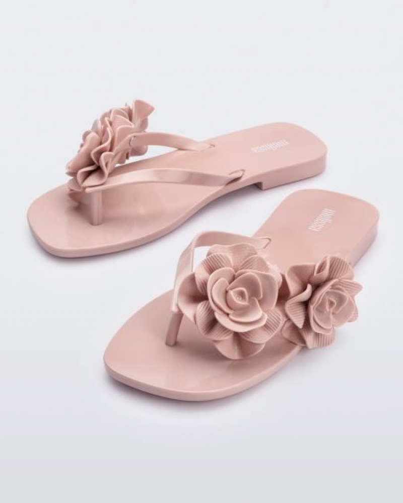 Melissa Harmomic Squared Garden Flip Flops Kadın Açık Pembe Türkiye | 16985NMUQ