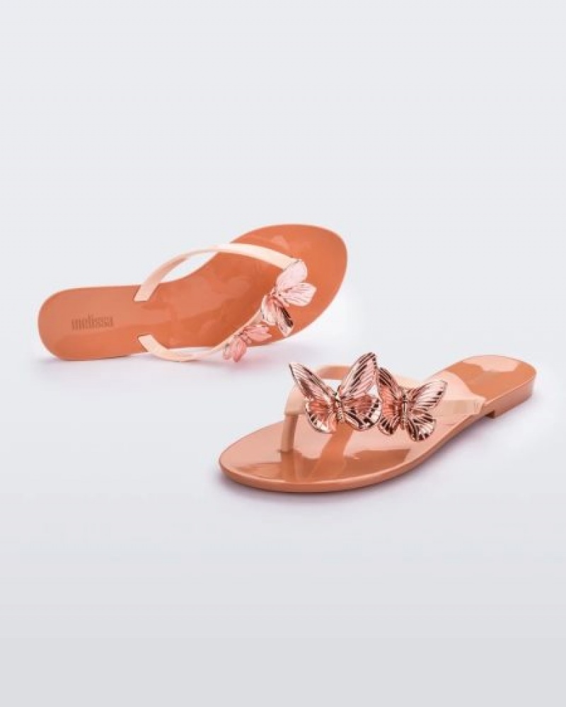 Melissa Harmonic Fly Flip Flops Kadın Brown/Bronze Türkiye | 89302WJBT