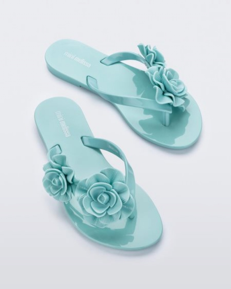 Mini Melissa Harmonic Garden Flip Flops Çocuk Yeşil Türkiye | 93215DYGN