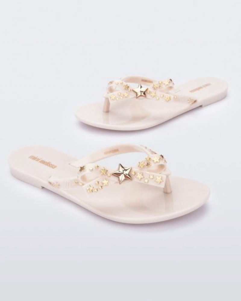 Mini Melissa Harmonic Stars Flip Flops Çocuk Bej Rengi Türkiye | 98172FLWN