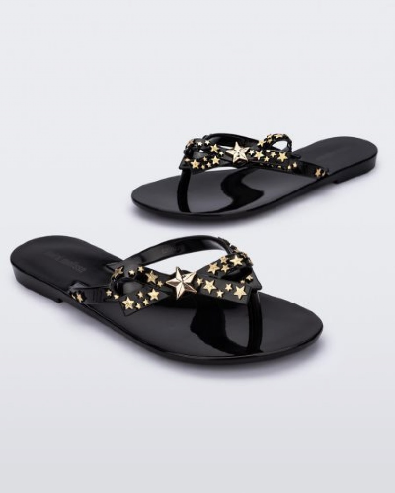 Mini Melissa Harmonic Stars Flip Flops Çocuk Siyah Türkiye | 75241SAXJ