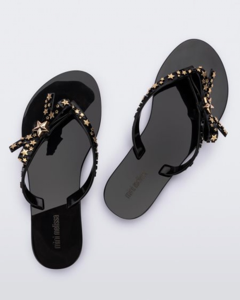 Mini Melissa Harmonic Stars Flip Flops Çocuk Siyah Türkiye | 75241SAXJ