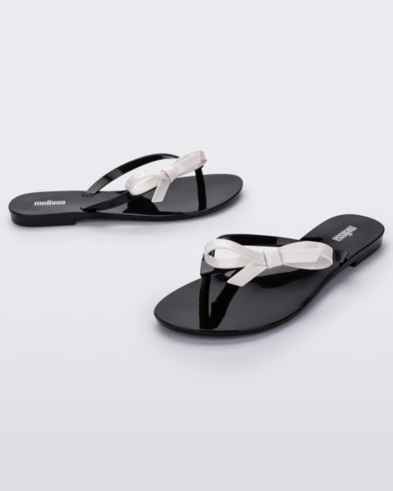 Melissa Harmonic Sweet Flip Flops Kadın Black/White Türkiye | 97486UCNG