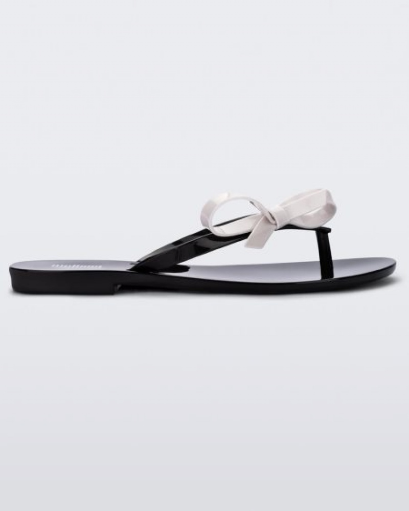 Melissa Harmonic Sweet Flip Flops Kadın Black/White Türkiye | 97486UCNG