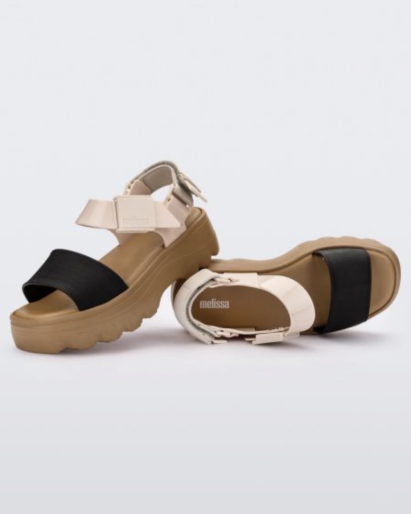 Melissa Kick Off Sandal Sandalet Kadın Beige/Black Türkiye | 12346XUBJ