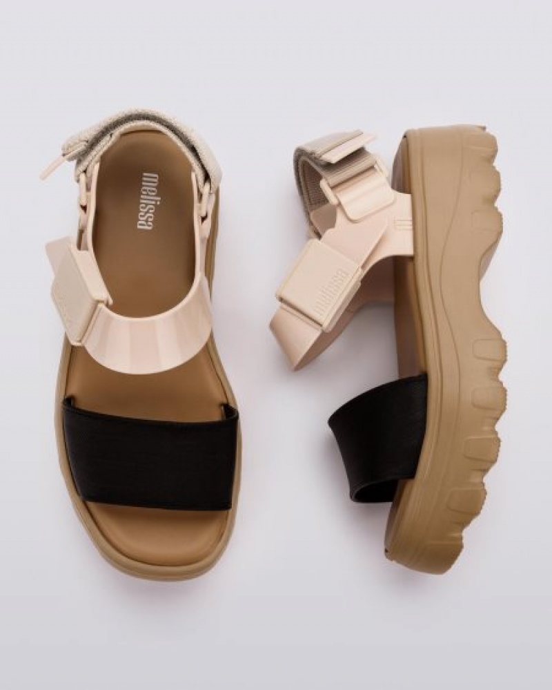 Melissa Kick Off Sandal Sandalet Kadın Beige/Black Türkiye | 12346XUBJ