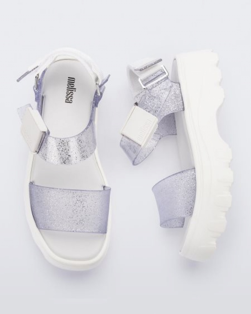 Melissa Kick Off Sandal Sandalet Kadın White/Glitter Clear Türkiye | 21507TWNB