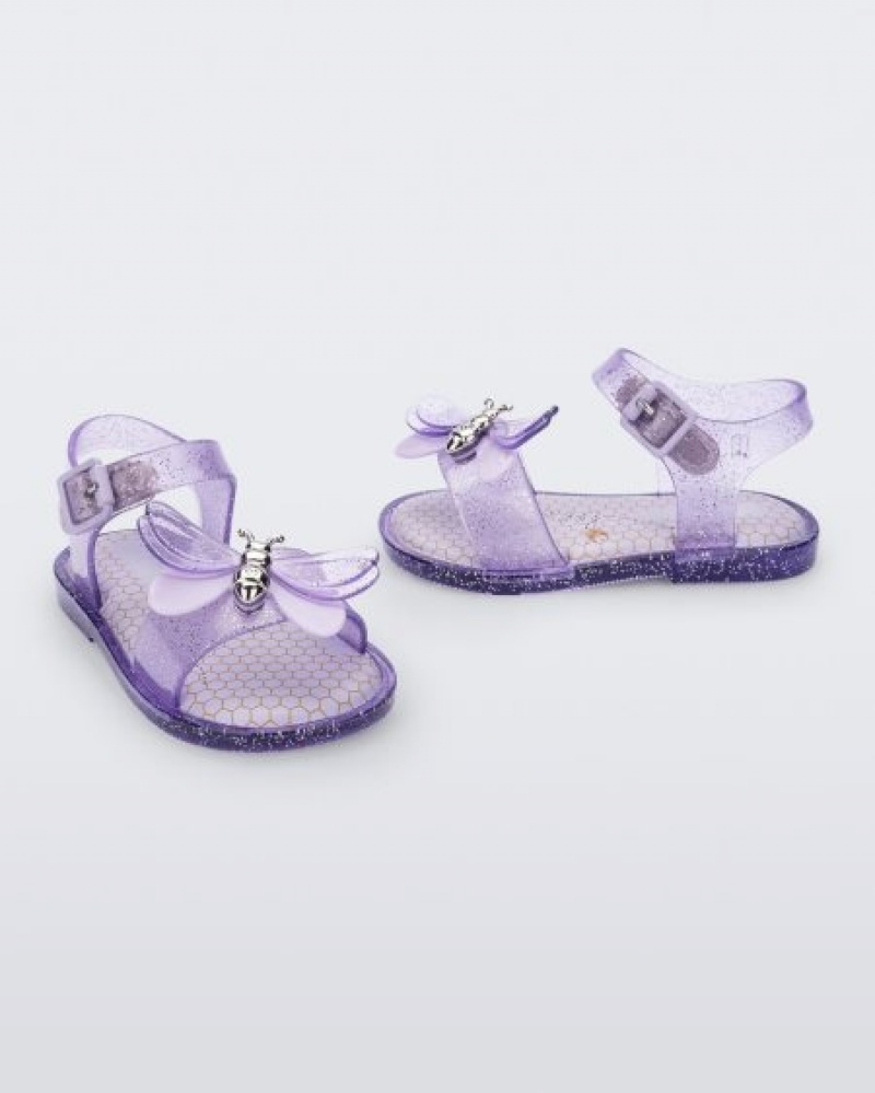 Mini Melissa Mar Bugs Sandalet Bebek Lilac Glitter Türkiye | 24913EKWF