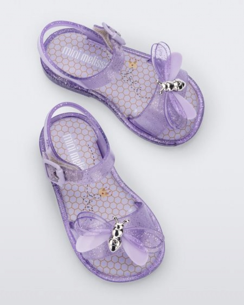 Mini Melissa Mar Bugs Sandalet Bebek Lilac Glitter Türkiye | 24913EKWF