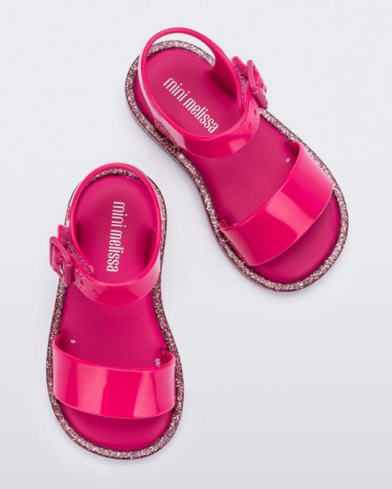 Mini Melissa Mar Sandal Sandalet Bebek Pink/Pink Glitter Türkiye | 57931MFIG