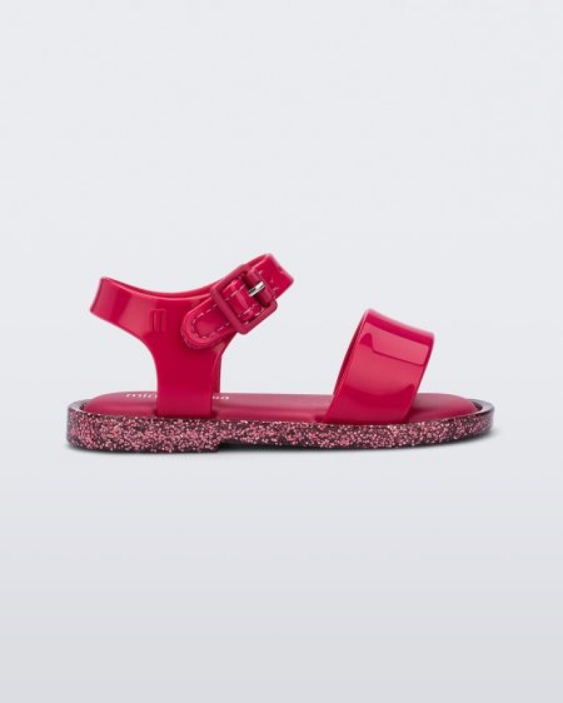 Mini Melissa Mar Sandal Sandalet Bebek Pink/Pink Glitter Türkiye | 57931MFIG