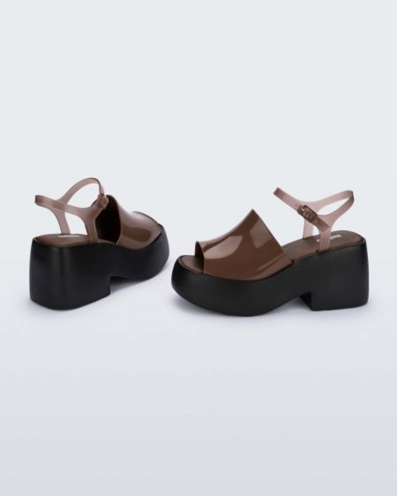 Melissa Pose Sandalet Kadın Black/Brown Türkiye | 23856QXRV