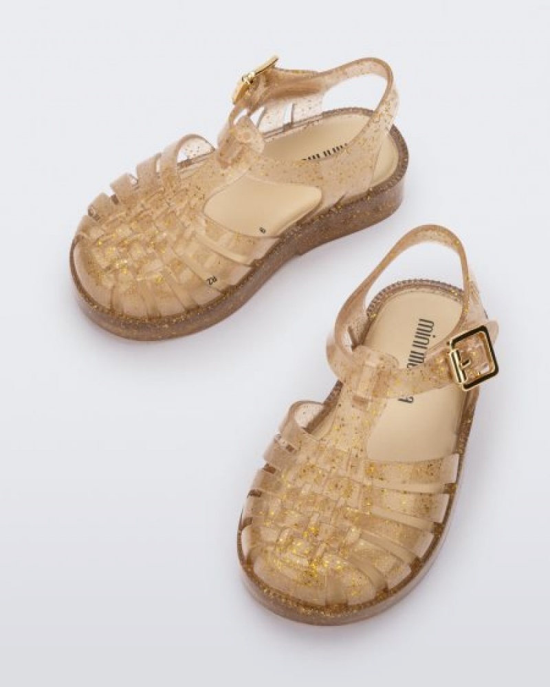 Mini Melissa Possession Sandalet Bebek Beige/Glitter/Gold Türkiye | 64321UNSJ