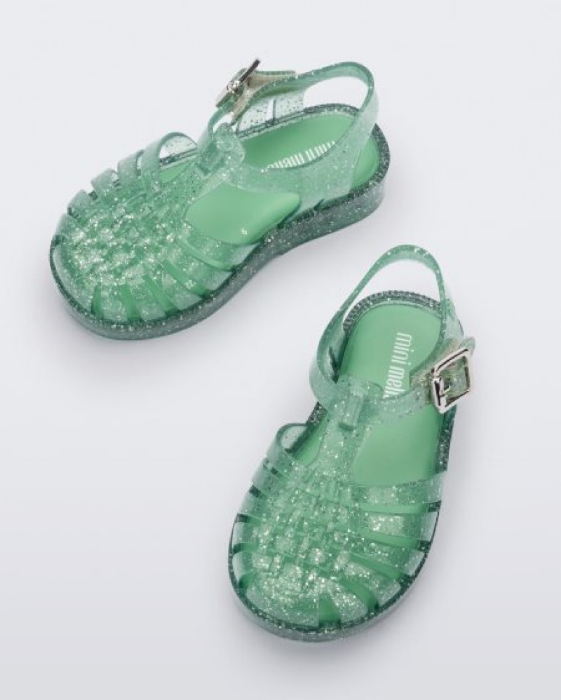 Mini Melissa Possession Sandalet Bebek Green/Glitter/Silver Türkiye | 50326JMPU