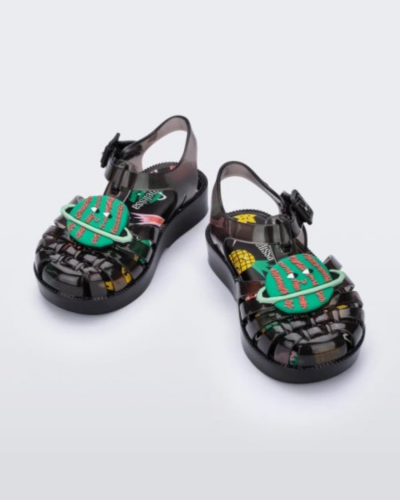 Mini Melissa Possession Sandalet Bebek Siyah Türkiye | 51369PUEN