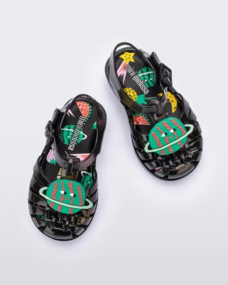 Mini Melissa Possession Sandalet Bebek Siyah Türkiye | 51369PUEN