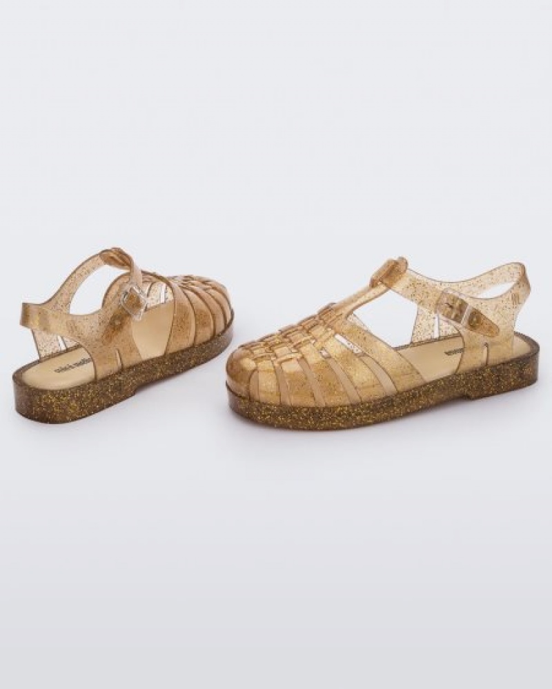 Mini Melissa Possession Sandalet Çocuk Beige/Glitter/Gold Türkiye | 32158XCUS