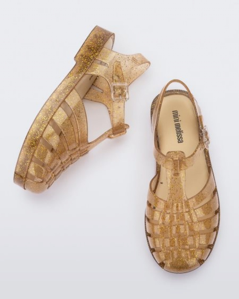 Mini Melissa Possession Sandalet Çocuk Beige/Glitter/Gold Türkiye | 32158XCUS