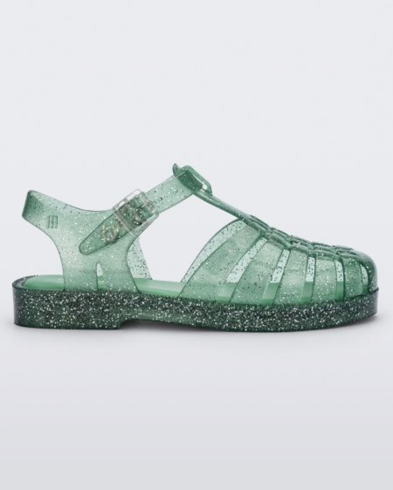 Mini Melissa Possession Sandalet Çocuk Green/Glitter/Silver Türkiye | 63107EZTF