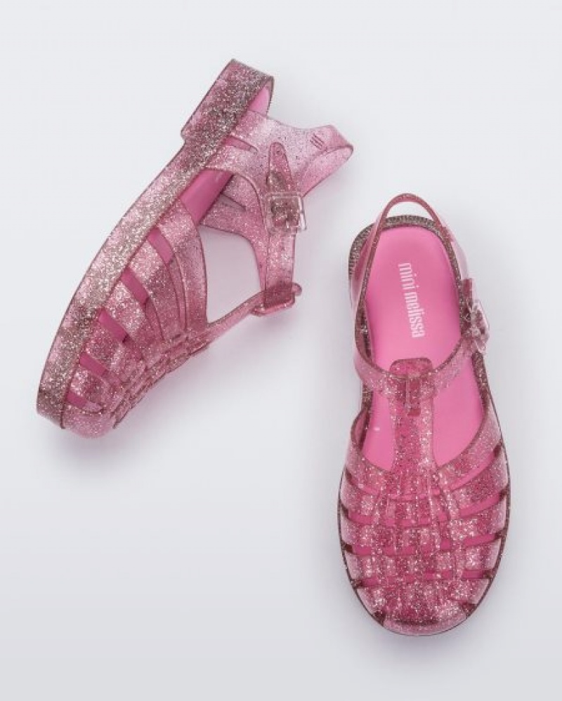 Mini Melissa Possession Sandalet Çocuk Pink/Glitter/Silver Türkiye | 52047INLG