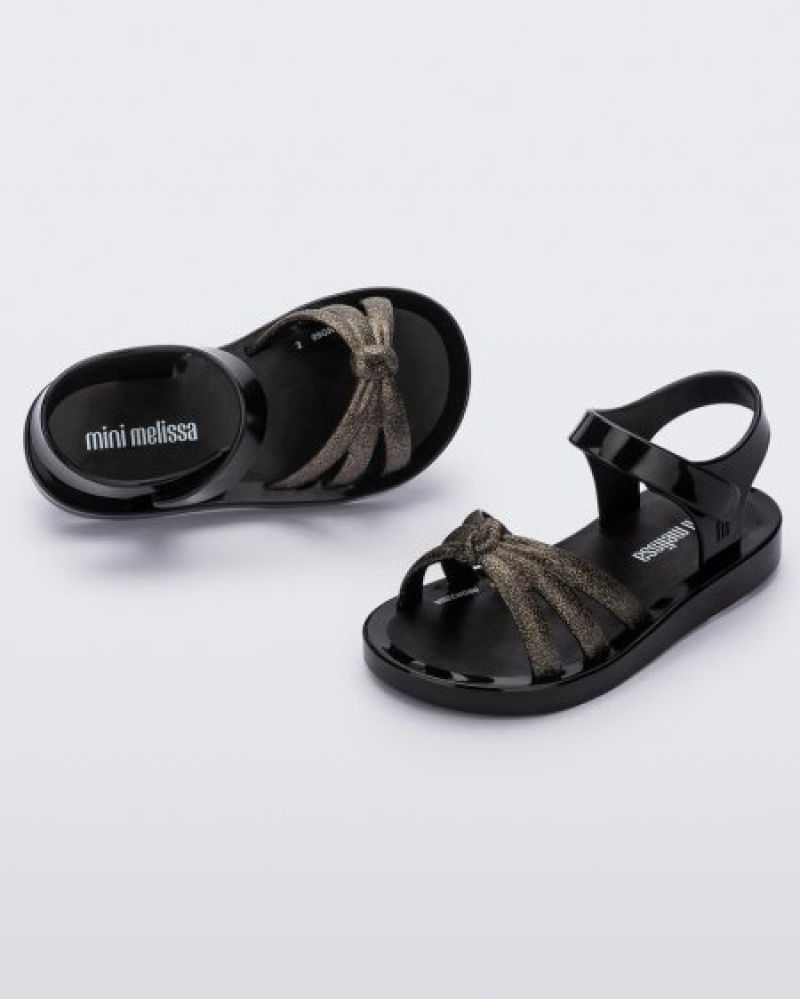 Mini Melissa Precious Sandalet Bebek Glitter/Black Türkiye | 56879FXET