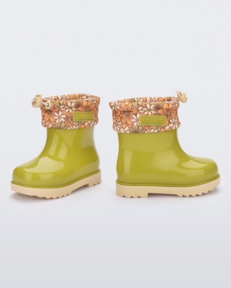 Mini Melissa Rain Boot Bot Bebek Green/Yellow Türkiye | 41870BDJX