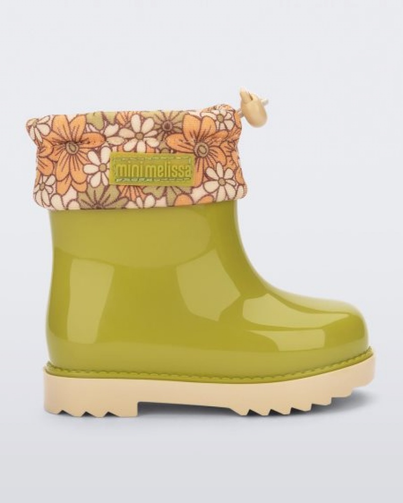 Mini Melissa Rain Boot Bot Bebek Green/Yellow Türkiye | 41870BDJX