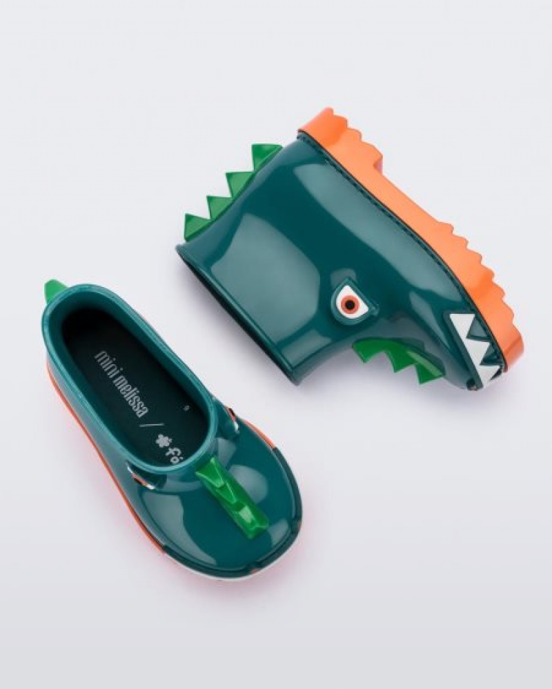 Mini Melissa Rain Boot Bot Bebek Orange/Green Türkiye | 79405ZJDK