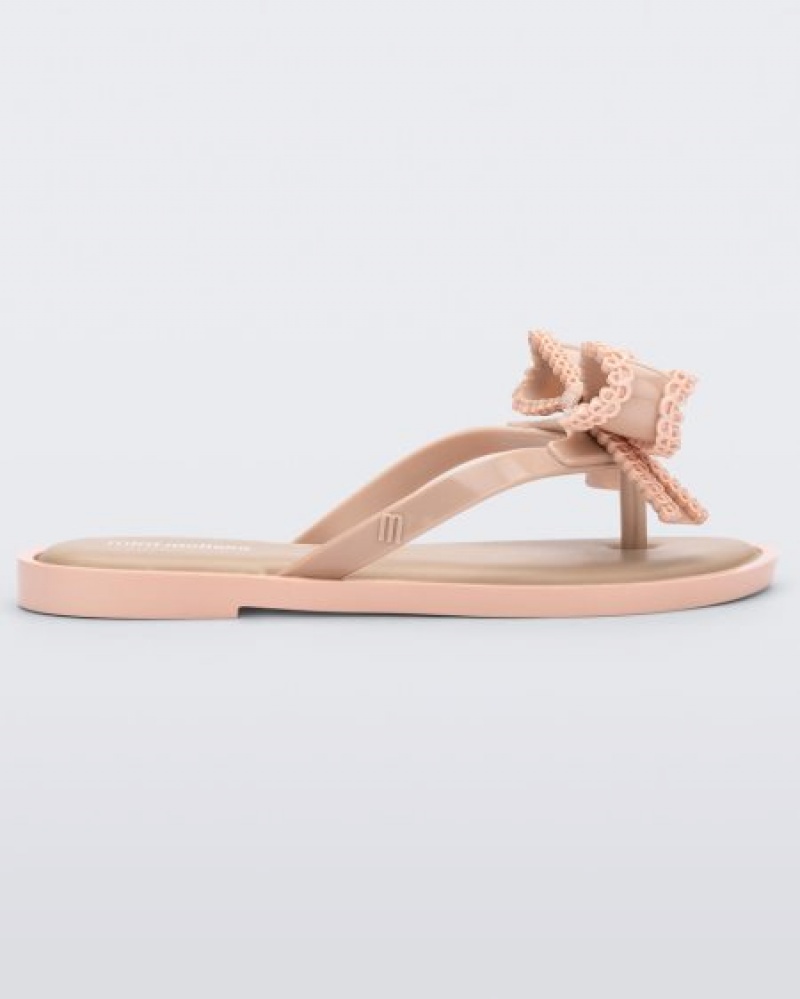 Mini Melissa Slim Flip Flops Çocuk Bej Rengi Türkiye | 56837KMOS