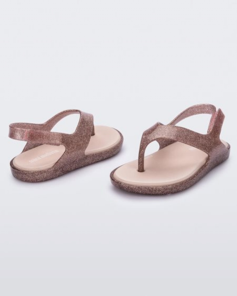 Mini Melissa Sunny Sandalet Bebek Clear Glitter/Pink Türkiye | 56419CVNU