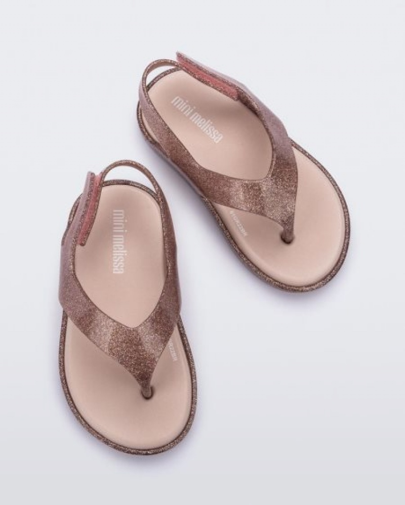 Mini Melissa Sunny Sandalet Bebek Clear Glitter/Pink Türkiye | 56419CVNU