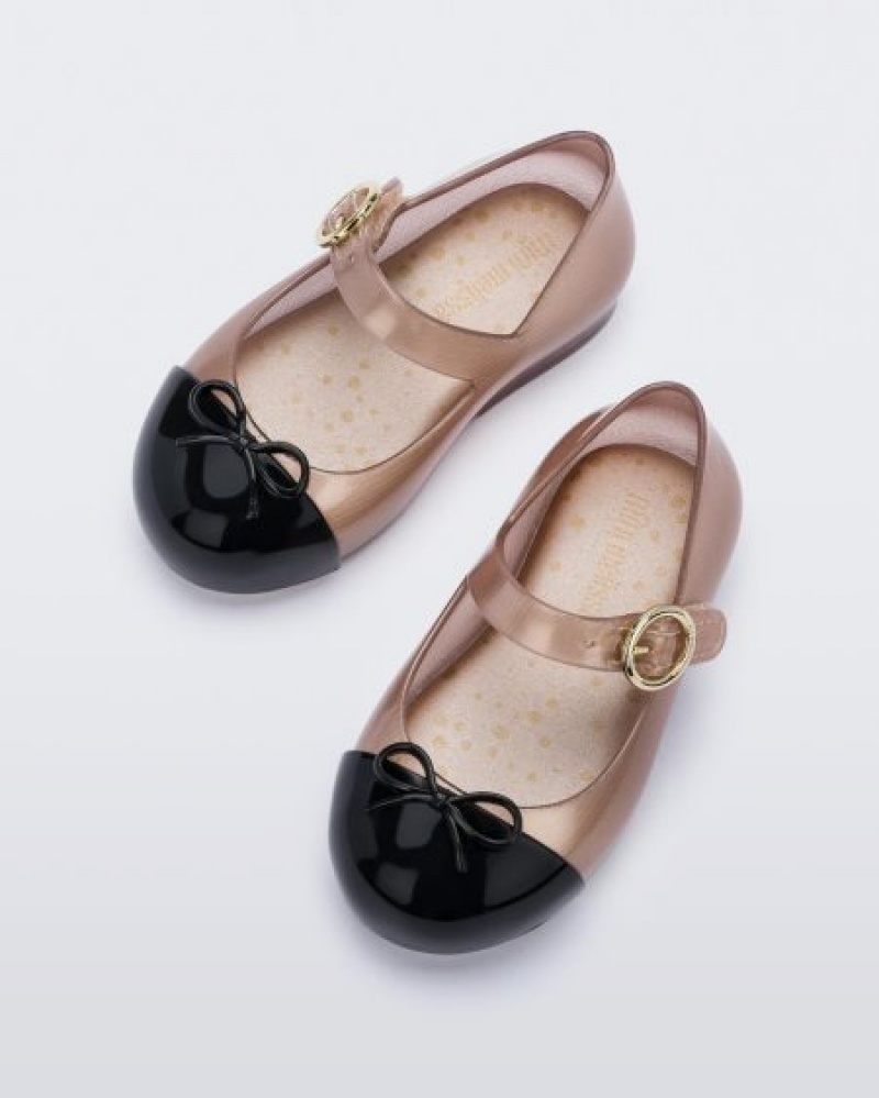 Mini Melissa Sweet Love Cap Burunlu Flats Bebek Clear Rose/Black Türkiye | 51892KEWB