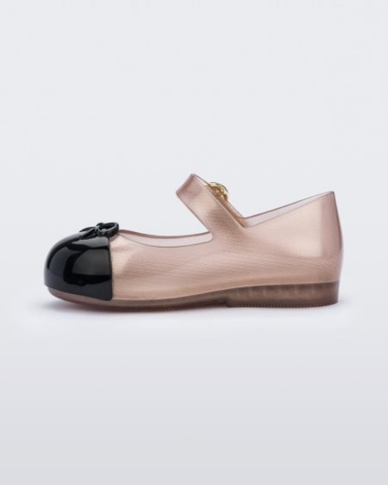 Mini Melissa Sweet Love Cap Burunlu Flats Bebek Clear Rose/Black Türkiye | 51892KEWB