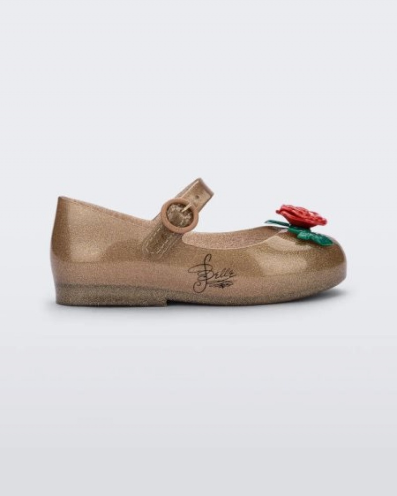 Mini Melissa Sweet Love Princess Flats Bebek Gold/Red Türkiye | 60947RPTN