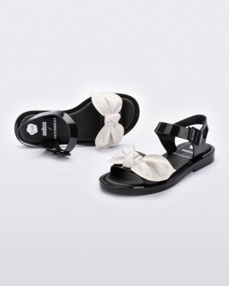 Melissa Tie Mar Sandal Sandalet Kadın Black/Beige Türkiye | 80751PLYH